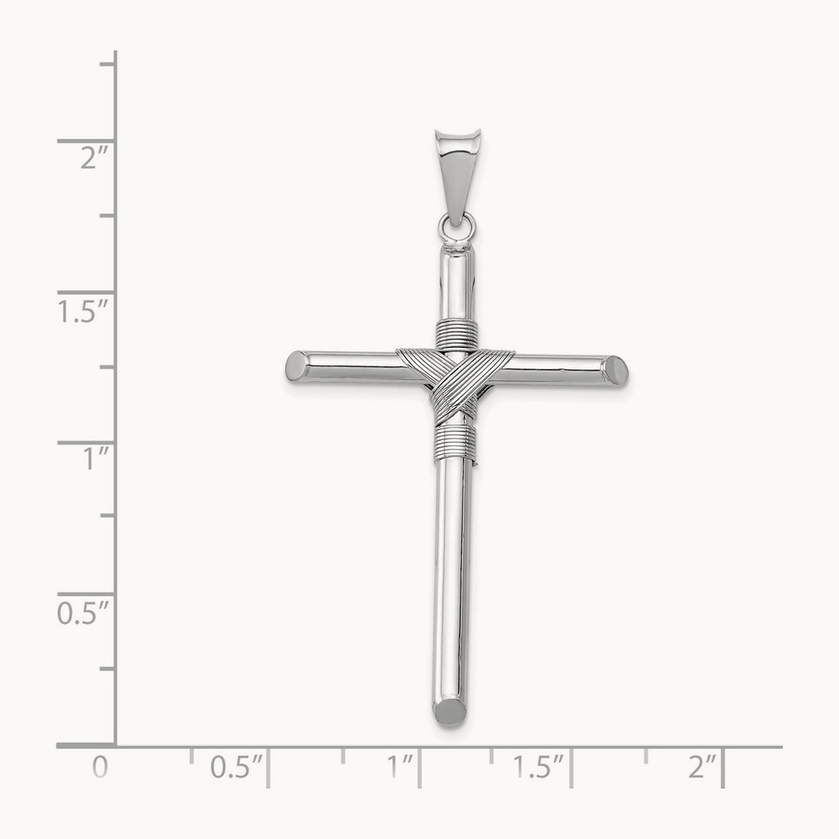 Center Wrap Tube Cross Pendant — 49.32mm