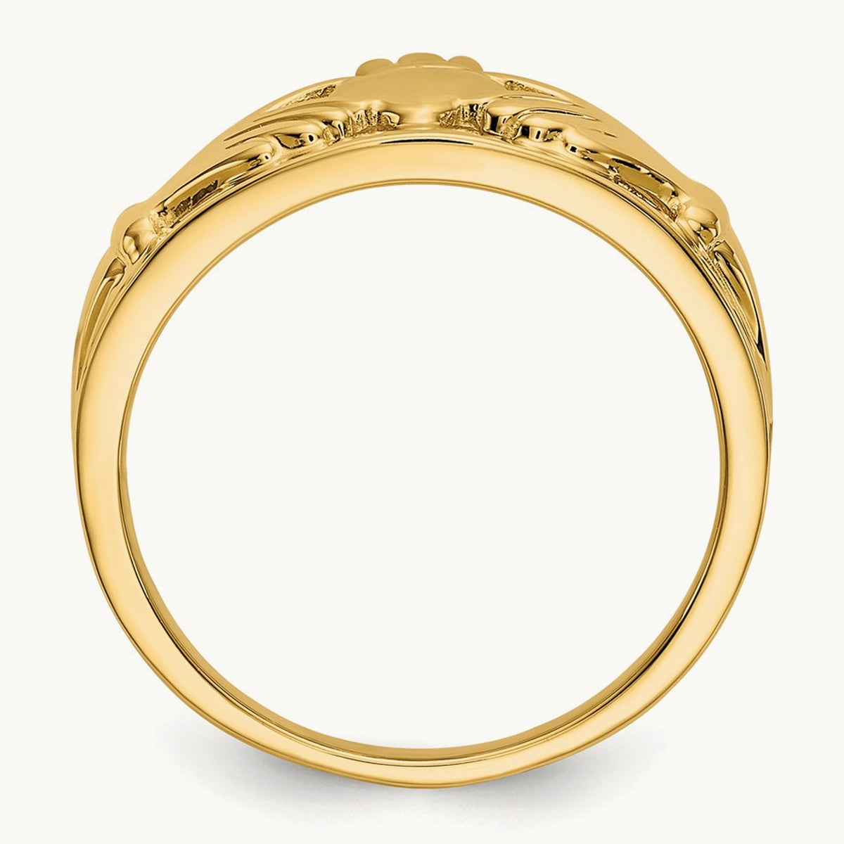 Polished Ladies Claddagh Ring, 14K