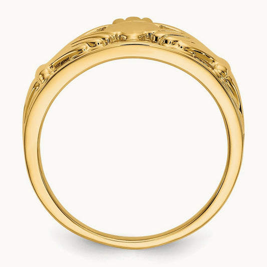 Polished Ladies Claddagh Ring, 14K