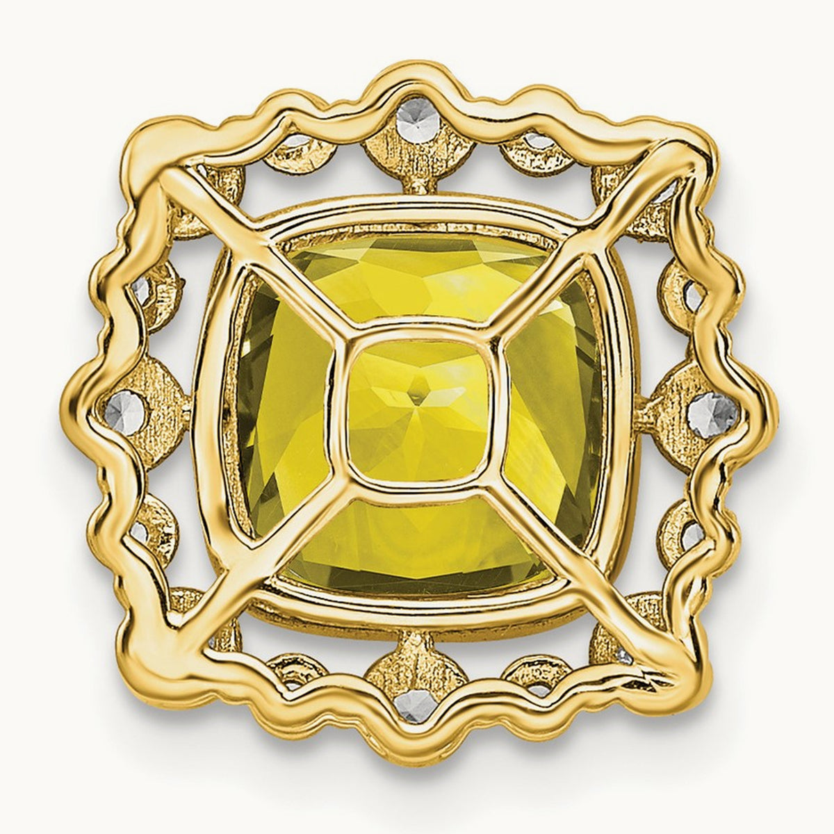 Created Yellow Sapphire Chain Slide, 0.50 ct tw Lab-Grown Diamond