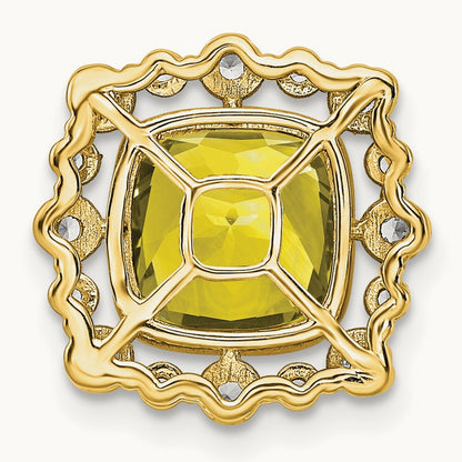 Created Yellow Sapphire Chain Slide, 0.50 ct tw Lab-Grown Diamond