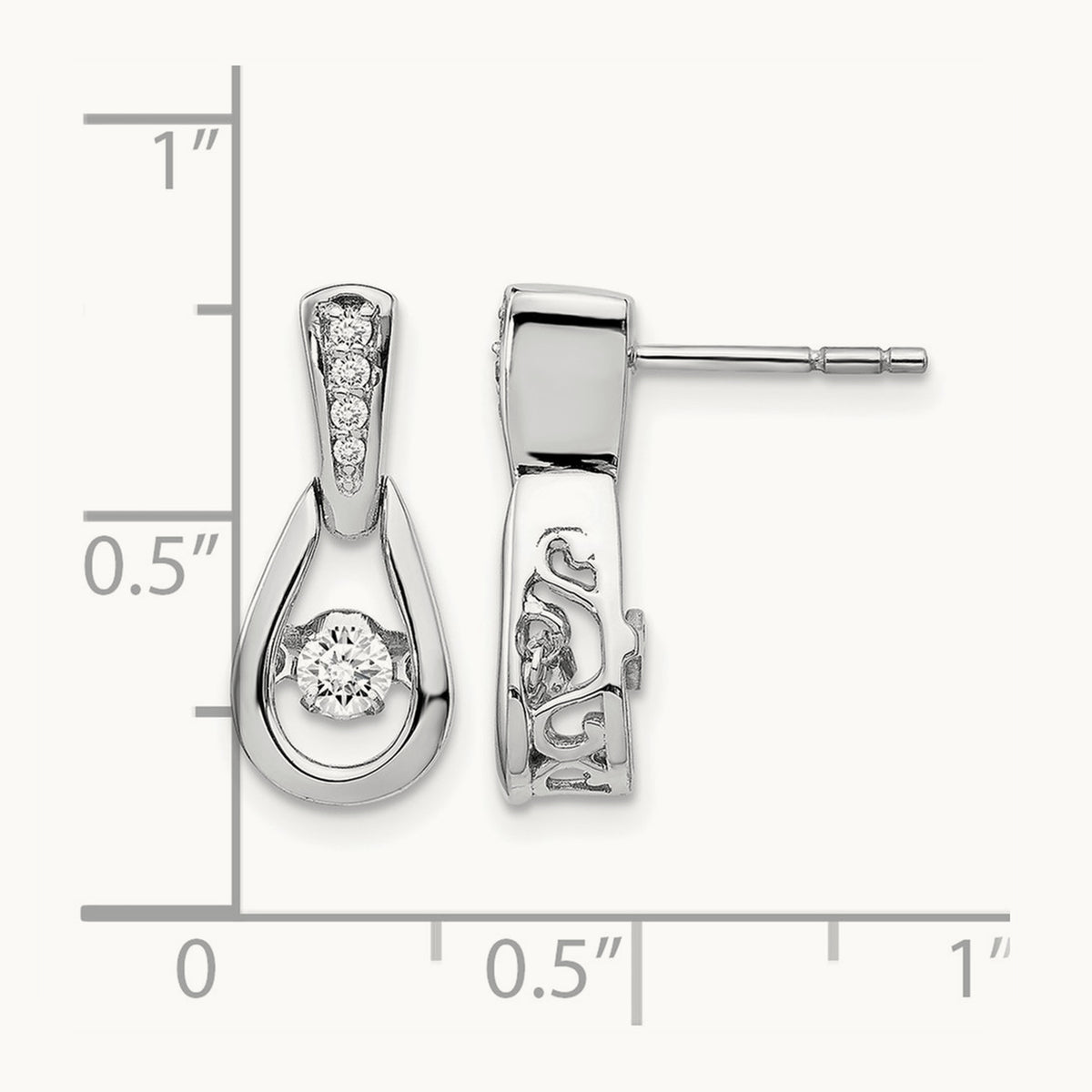 Vibrant Diamond Earrings, 14K White Gold