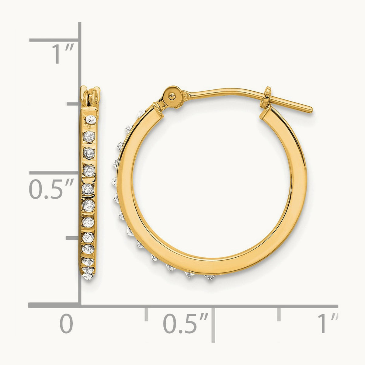 Diamond Fascination Diamond Dust/Accent Hoop Earrings, 14K