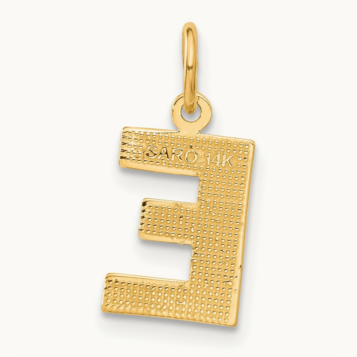 Satin Diamond-cut Initial Charm — 14K Yellow Gold, E