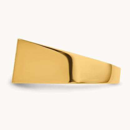 15.0x9. Closed Back Mens Signet Ring, 0mm, 14K