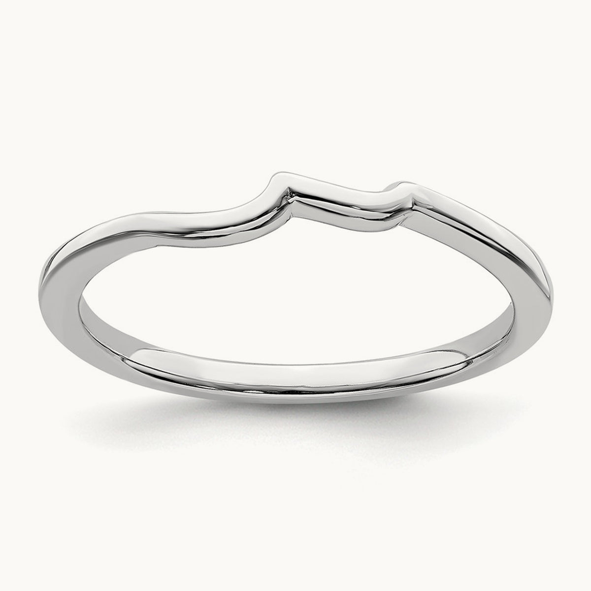 Contoured Band, 10K White Gold