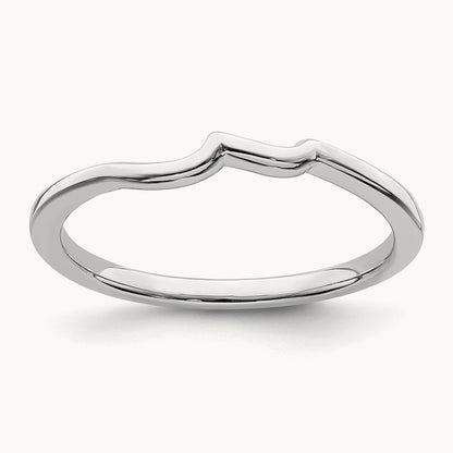 Contoured Band, 10K White Gold