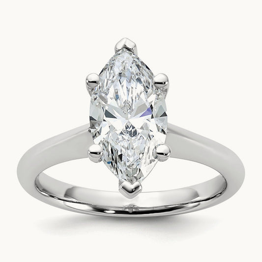 Marquise 8X Ring, 2.00 ct tw Lab-Grown Diamond — 14K White Gold