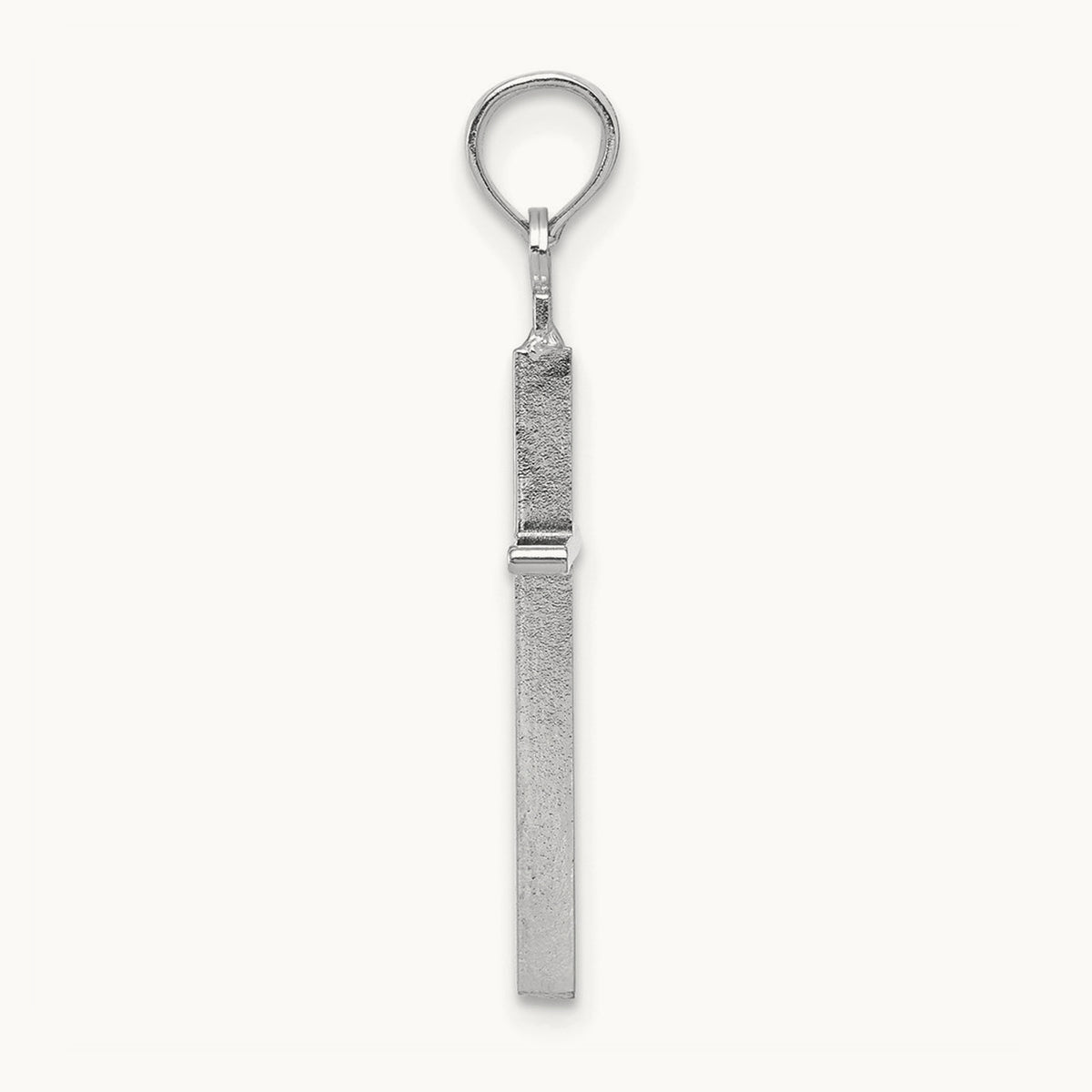 Polished Cross Pendant — 14K White Gold
