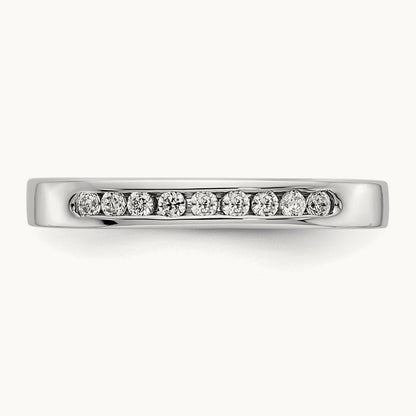 9-Stone Diamond Channel Band, 14K White Gold