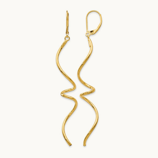 Polished Twisted Leverback Earrings, 14K — Leslie's