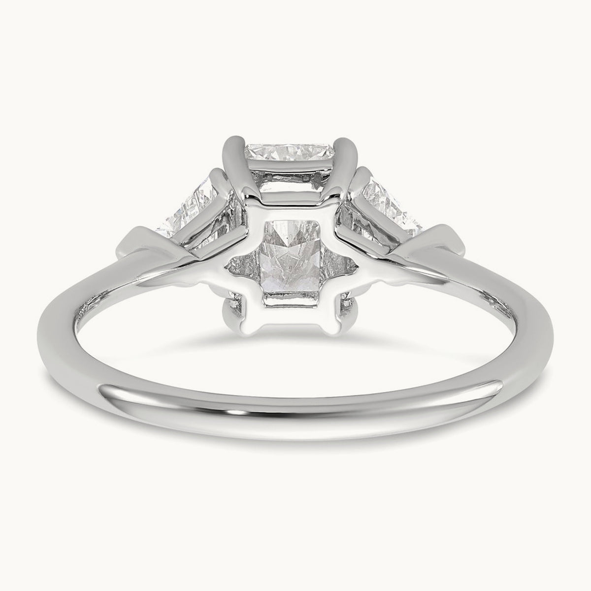 Radiant & Triangle Engagement Ring, 1.25-3.50 ct tw Lab-Grown Diamond — 1 3/8 ct, 14K White Gold