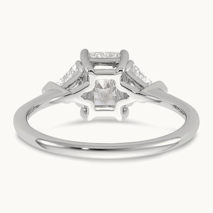 Radiant & Triangle Engagement Ring, 1.25-3.50 ct tw Lab-Grown Diamond — 1 3/8 ct, 14K White Gold