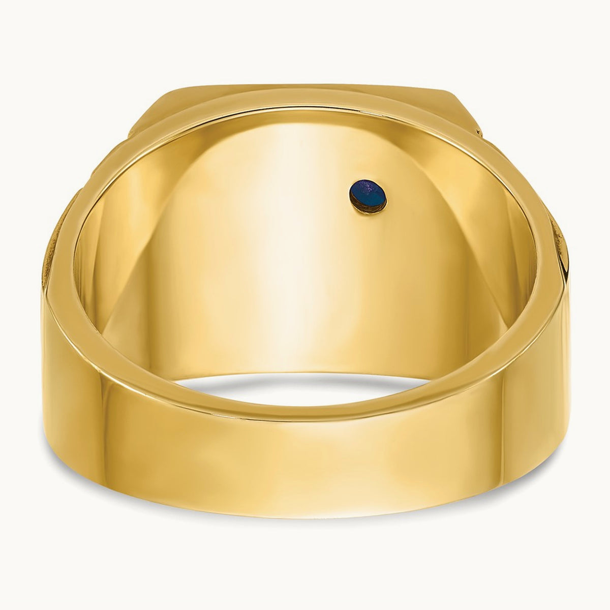 14ktt IBGoodman Men's Lab Cr. Sapphire & Dia Blue Lodge Masonic Ring