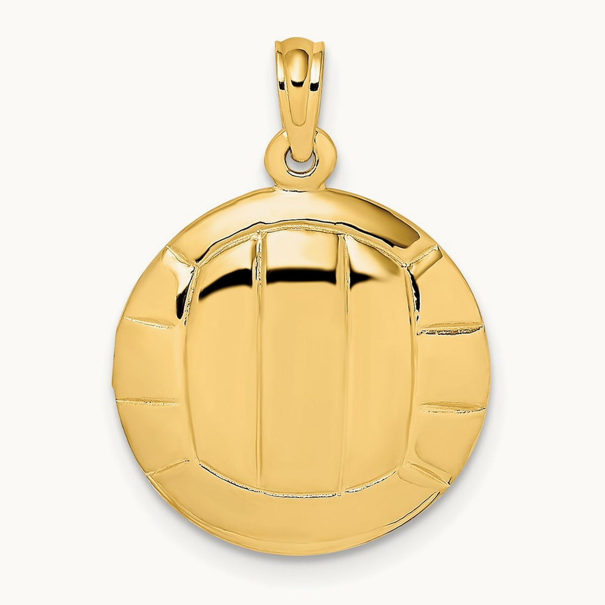 2-D Polished Volleyball Charm, 14K