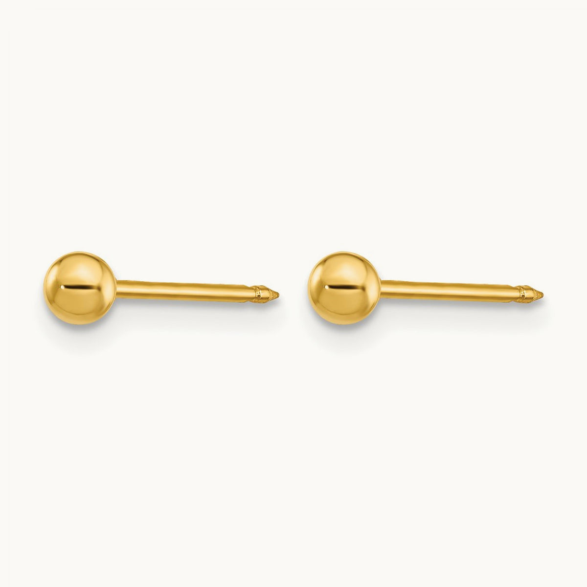 Inverness Ball Post Earrings — 18K Yellow Gold, 3mm