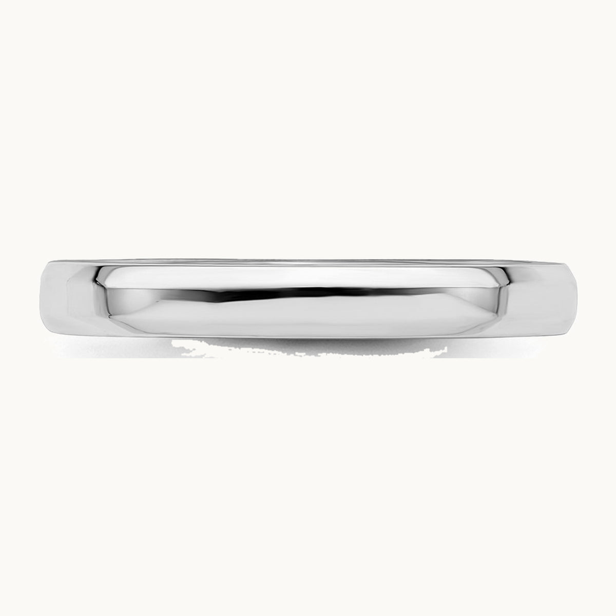 Sterling Silver Rhodium-plated 3mm Bevel Edge Band