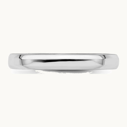 Sterling Silver Rhodium-plated 3mm Bevel Edge Band