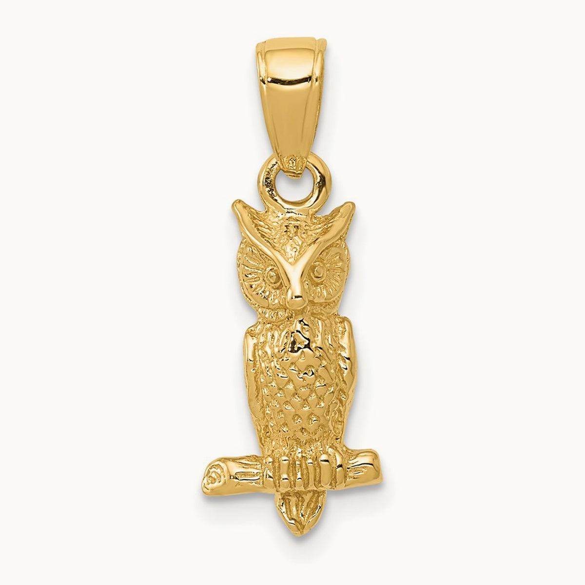 3-D Owl Pendant, 14K