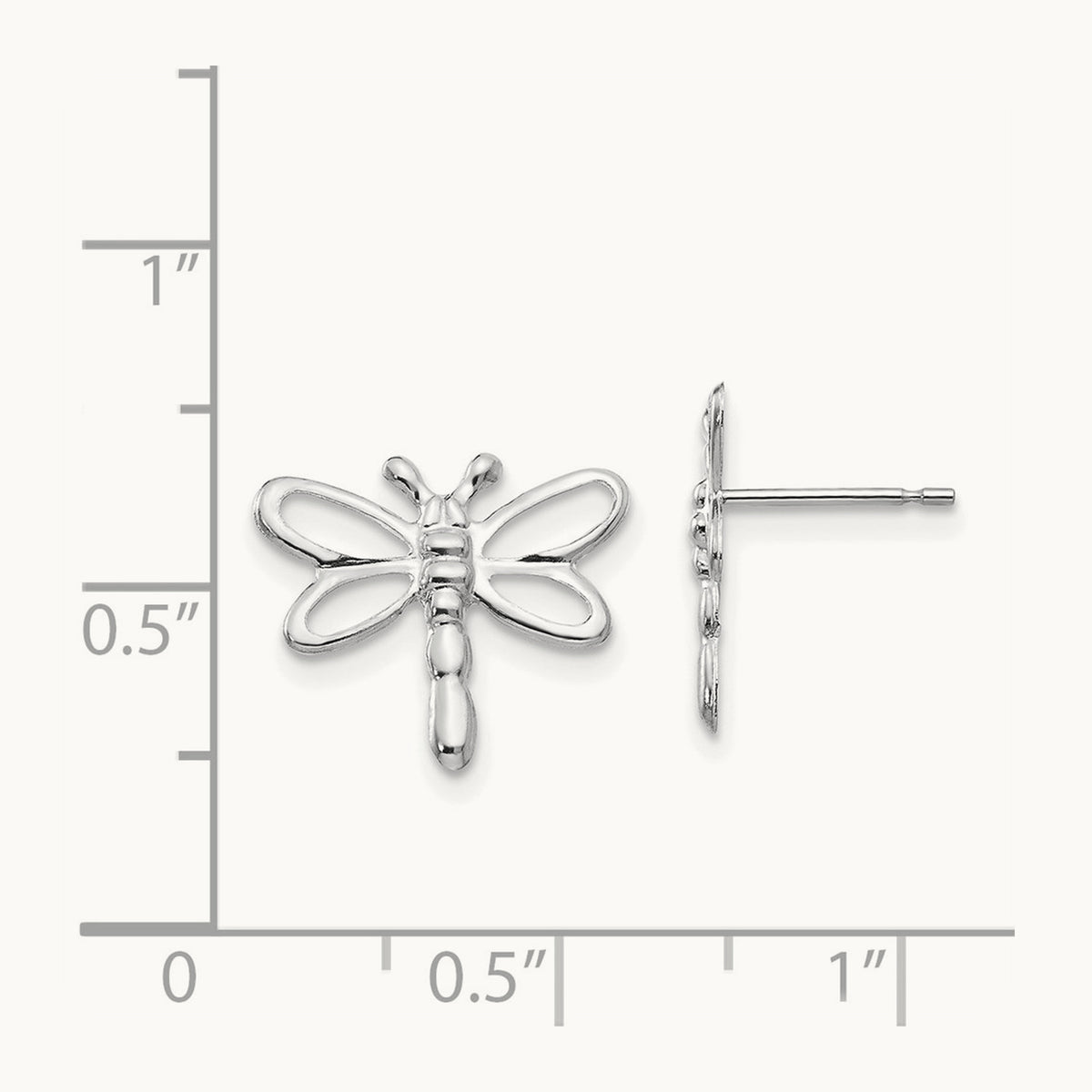 Madi K Polished Dragonfly Earrings, 14K White Gold