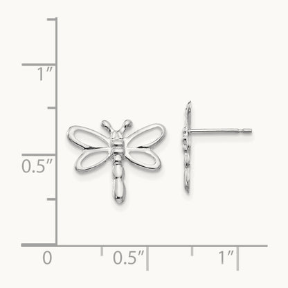 Madi K Polished Dragonfly Earrings, 14K White Gold