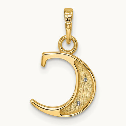Diamond Letter C Initial Pendant, 14K with Rhodium