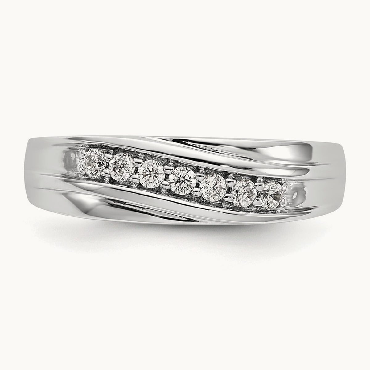 Diamond Men's Band, 14K White Gold