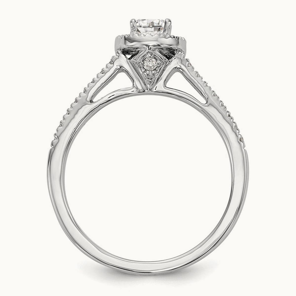 Round Semi-Mount Halo Engagement Ring, 0.20 ct tw