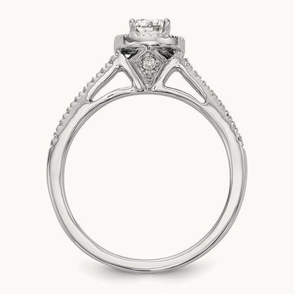 Round Semi-Mount Halo Engagement Ring, 0.20 ct tw