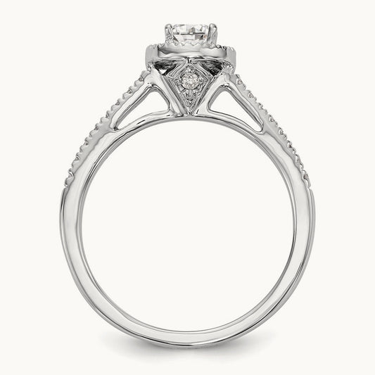 Round Semi-Mount Halo Engagement Ring, 0.20 ct tw
