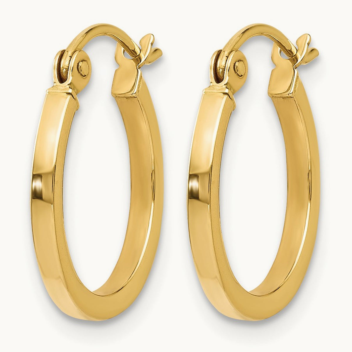Polished Hoop Earrings, 14K — Leslie's