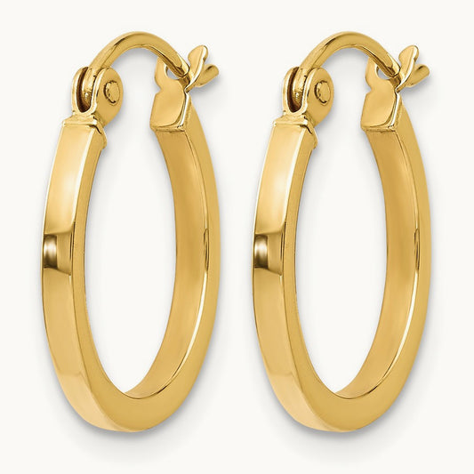 Polished Hoop Earrings, 14K — Leslie's
