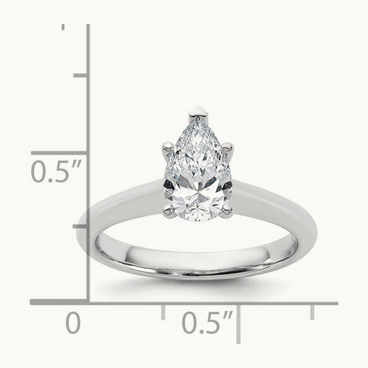 Pear 8X Ring, 1.00 ct tw Lab-Grown Diamond — 14K White Gold