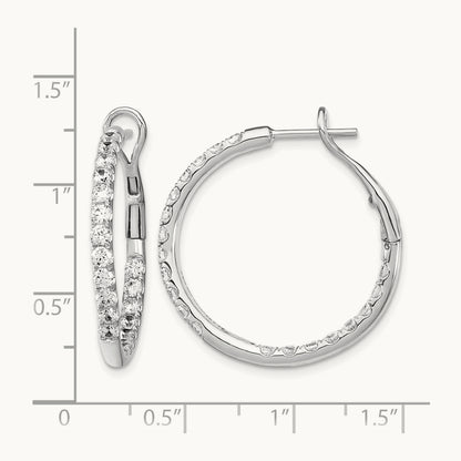 In/Out Hoop Earrings, 2.00 ct tw Lab-Grown Diamond — 14K White Gold