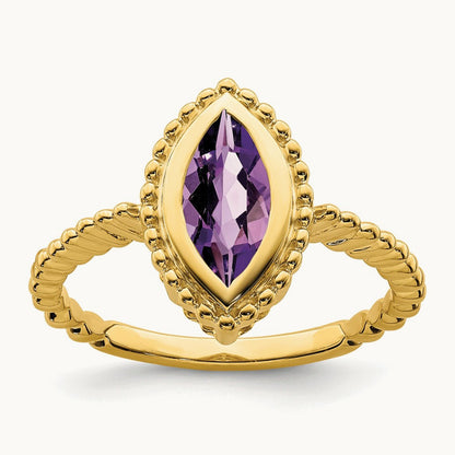 Marquise Amethyst Ring, 14K