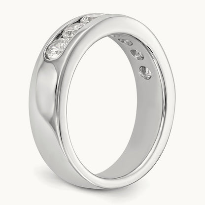 7- Stone Closed Channel Band Mounting, 3.4mm, 14K White Gold