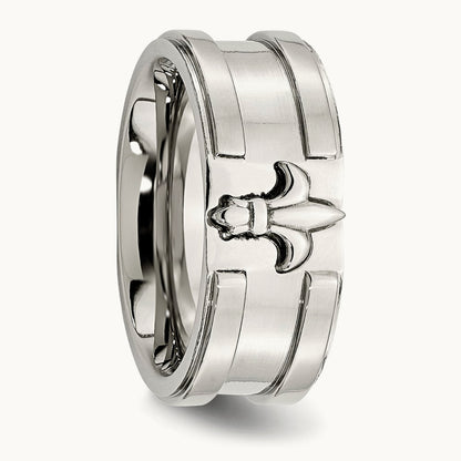 Brushed and Polished Fleur de lis Band — photo set