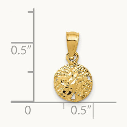 Sand Dollar Pendant, 14K