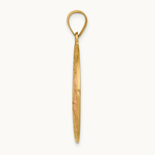 Polished and Satin St Florian Medal Hollow Pendant — photo set