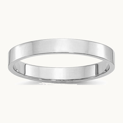 Sterling Silver Rhodium-plated 3mm Flat Band
