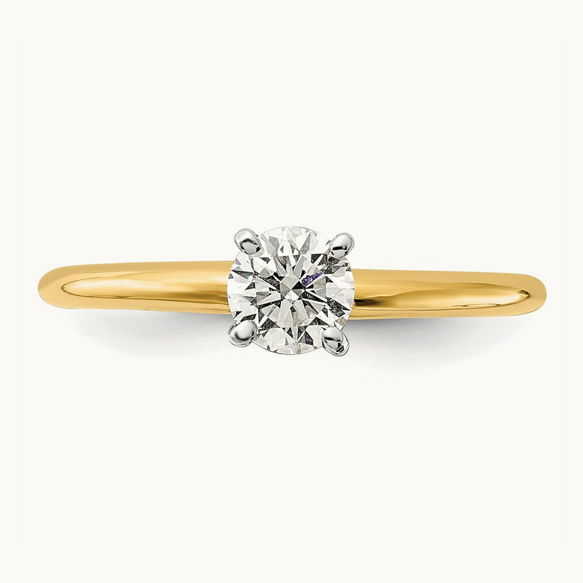 Round Solitaire Engagement Ring, 0.25-5.00 ct tw Lab-Grown Diamond — 1/2 ct, 14K Two-Tone