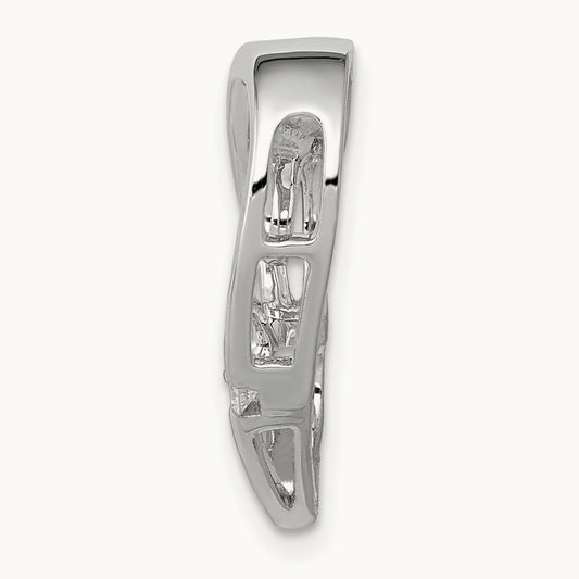 1/20ct. Diamond Double Hearts Chain Slide, 14K White Gold