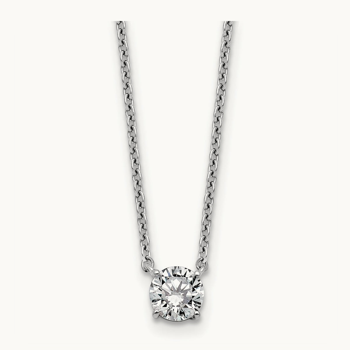 Four-Prong Solitaire Necklace, 0.50-4.00 ct tw Lab-Grown Diamond — 14K White Gold