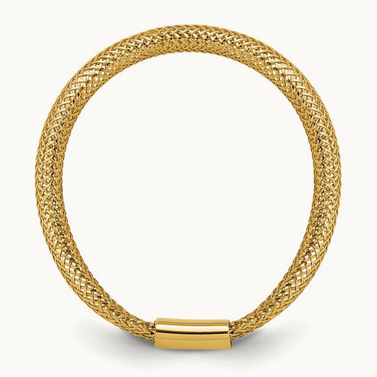 Mesh Stretch Ring — 14K Yellow Gold