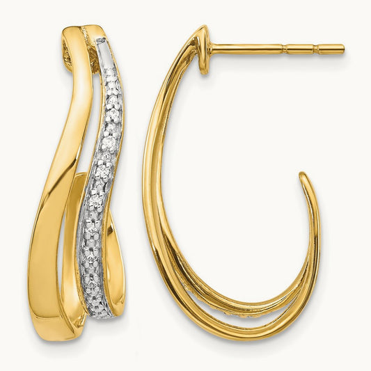 w/ Diamond J-Hoop Post Earrings — photo set