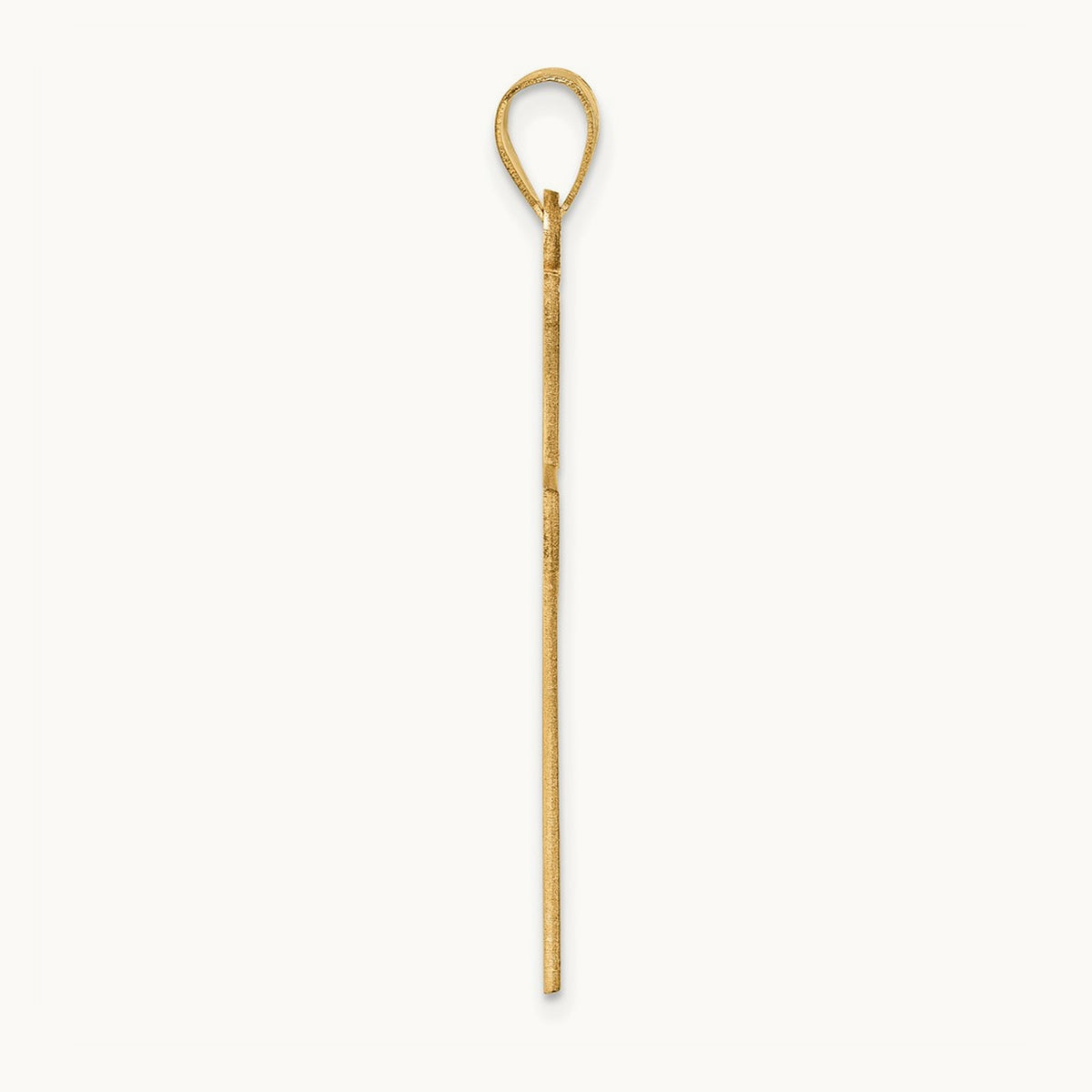 Florentine Satin Cross Pendant — 14K Yellow Gold, 42.6mm