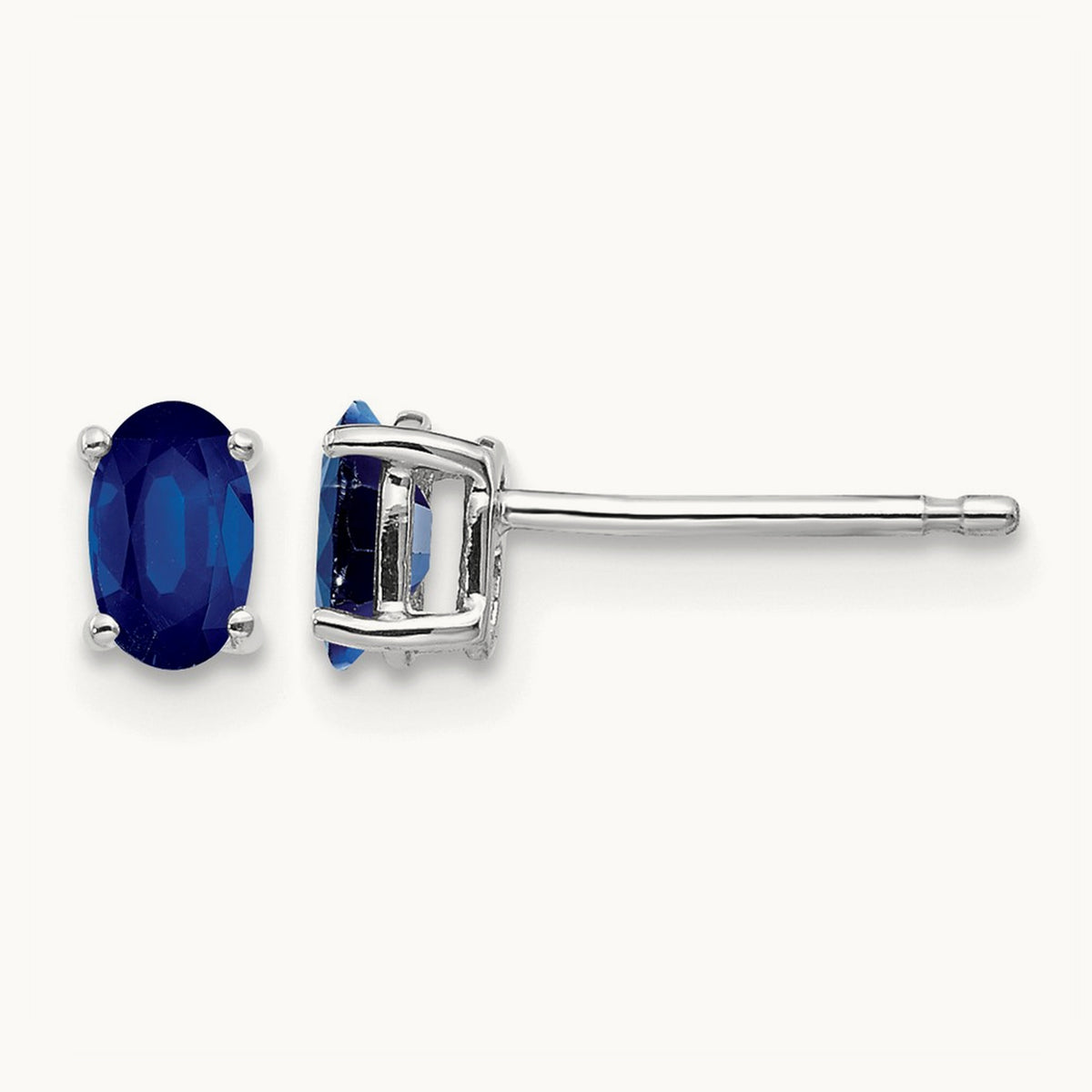 Sapphire Earrings, 14K White Gold