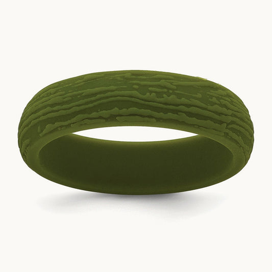 Silicone Olive Green 5.70mm Wood Grain Pattern Band