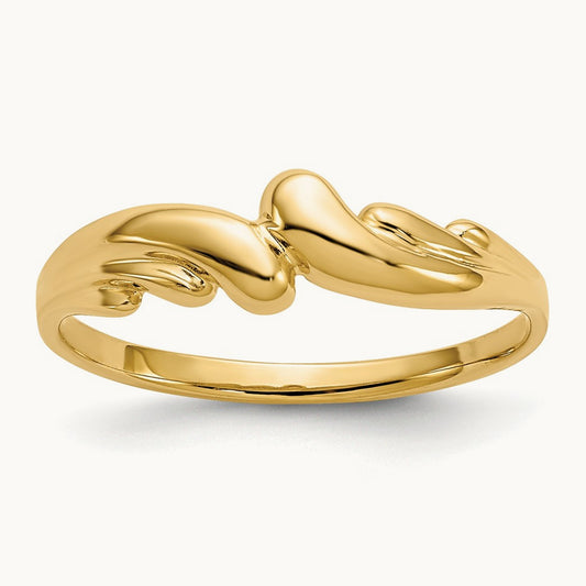 Polished Swirl Dome Ring, 14K