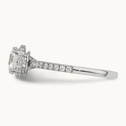 Vintage Round Halo Semi-Mount Engagement Ring, 0.25 ct tw